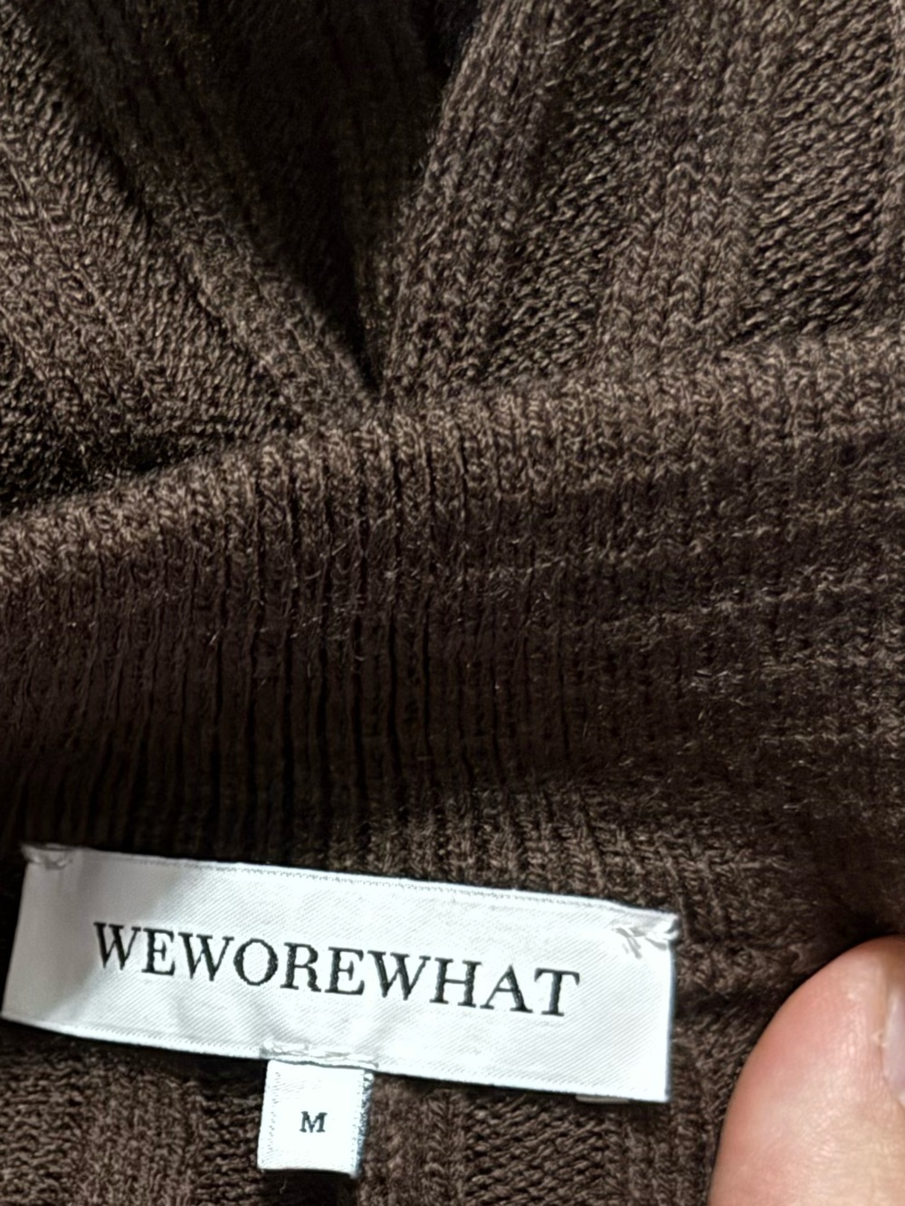 WeWoreWhat Brown Ribbed Wide Leg Knit Lounge Sweater Pants Size Medium⁠ - Picture 6 of 7